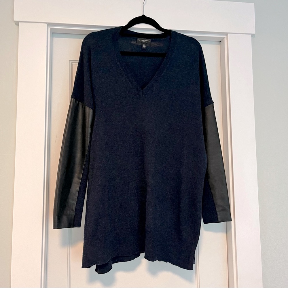 The White Company Merino Wool and Leather Sweater Size 8 / UK 12